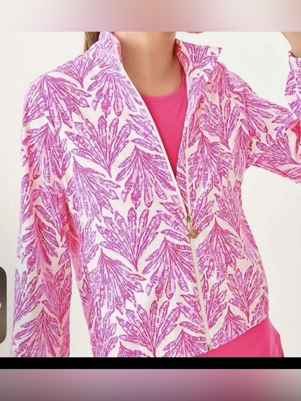 Lilly Pulitzer Aegean UPF 50+ Jacket Pink Bliss Shady Babe Size X-large NEW